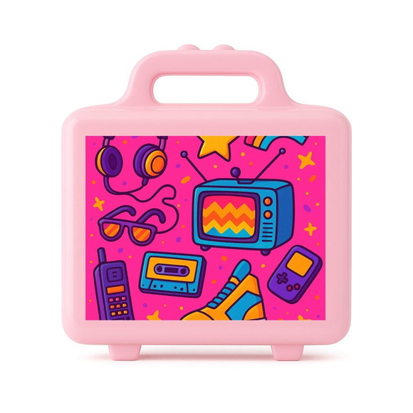 Maleta Plástica Personalizada 12x10cm Anos 80 - Imagem 3