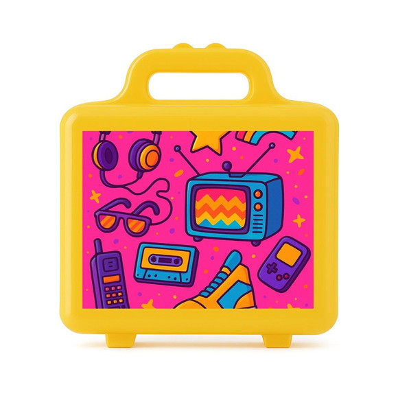 Maleta Plástica Personalizada 12x10cm Anos 80