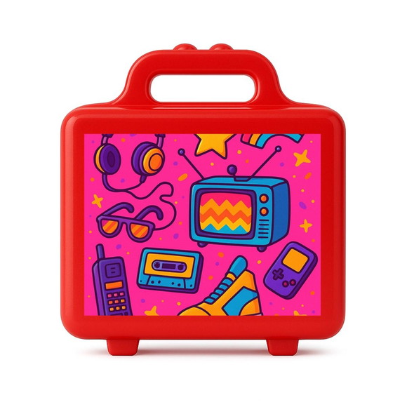 Maleta Plástica Personalizada 12x10cm Anos 80 - Imagem 5