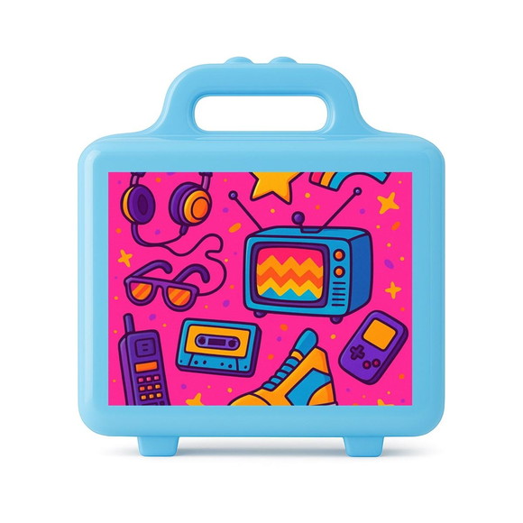 Maleta Plástica Personalizada 12x10cm Anos 80 - Imagem 2