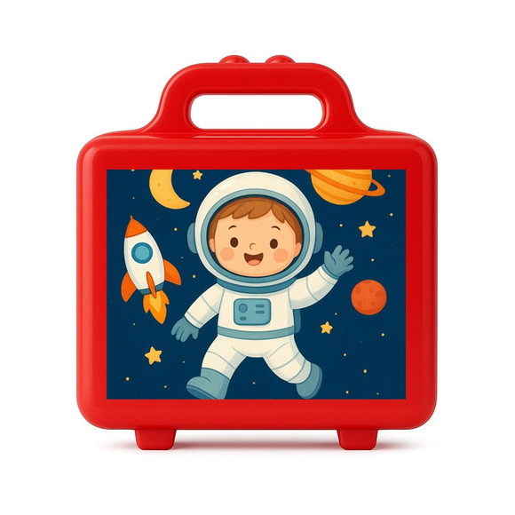Maleta Plástica Personalizada 12x10cm Astronauta - Imagem 5