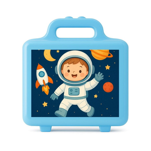 Maleta Plástica Personalizada 12x10cm Astronauta - Imagem 2