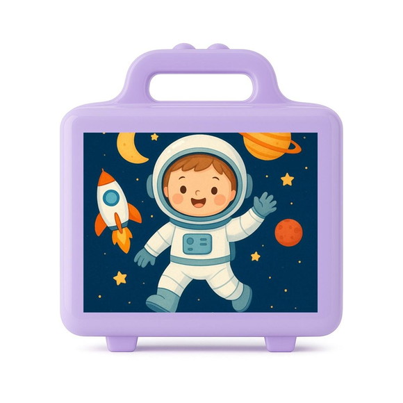 Maleta Plástica Personalizada 12x10cm Astronauta - Imagem 4