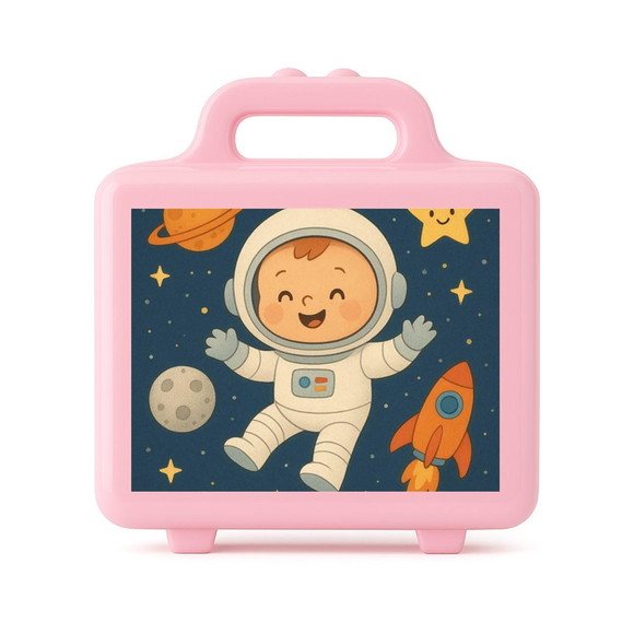 Maleta Plástica Personalizada 12x10cm Astronauta Baby - Imagem 3