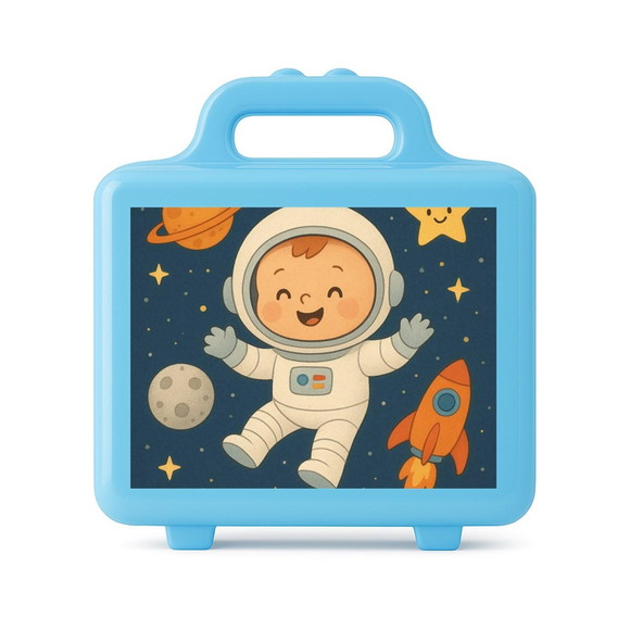 Maleta Plástica Personalizada 12x10cm Astronauta Baby - Imagem 2