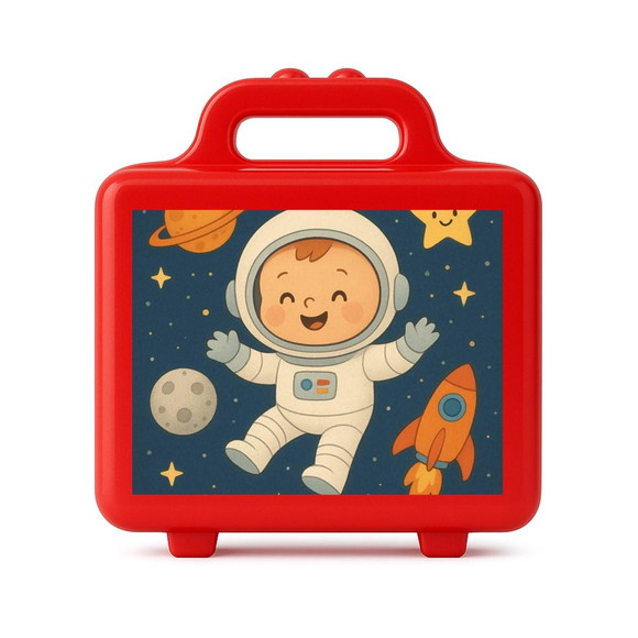 Maleta Plástica Personalizada 12x10cm Astronauta Baby - Imagem 5