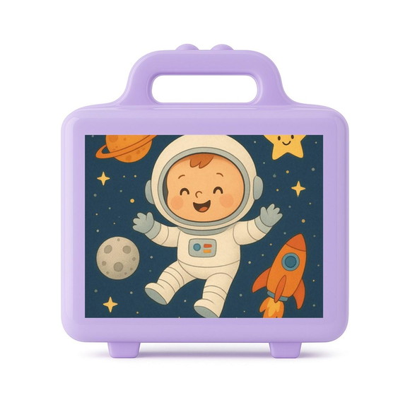 Maleta Plástica Personalizada 12x10cm Astronauta Baby - Imagem 4
