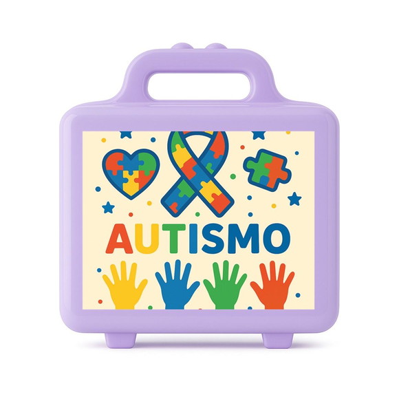 Maleta Plástica Personalizada 12x10cm Autismo - Imagem 4