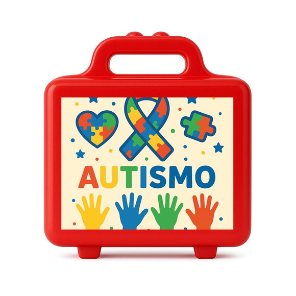 Maleta Plástica Personalizada 12x10cm Autismo - Imagem 5