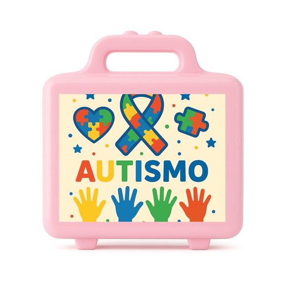Maleta Plástica Personalizada 12x10cm Autismo - Imagem 3