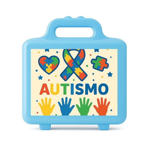 Maleta Plástica Personalizada 12x10cm Autismo - Imagem 2
