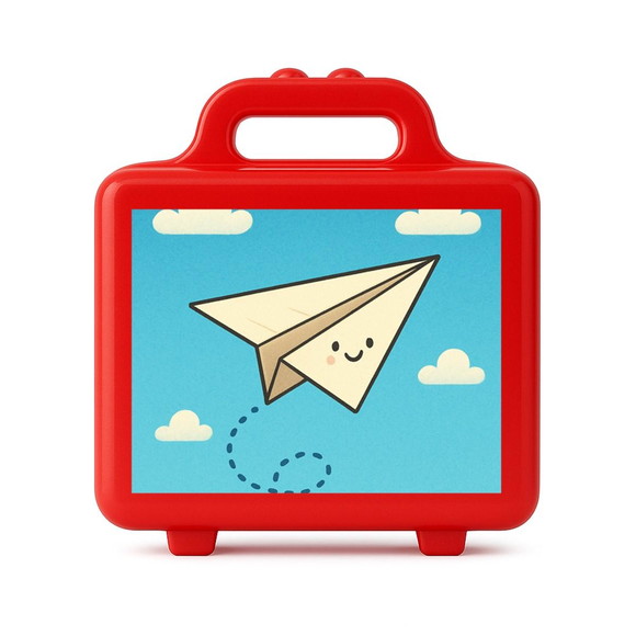 Maleta Plástica Personalizada 12x10cm Aviãozinho de Papel - Imagem 5