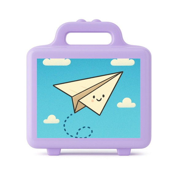Maleta Plástica Personalizada 12x10cm Aviãozinho de Papel - Imagem 4