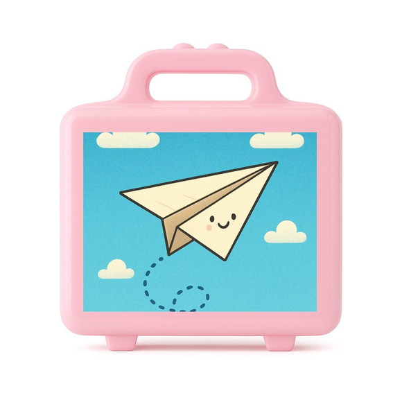 Maleta Plástica Personalizada 12x10cm Aviãozinho de Papel - Imagem 3