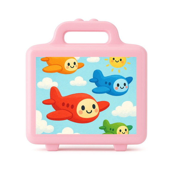 Maleta Plástica Personalizada 12x10cm Aviões - Imagem 3