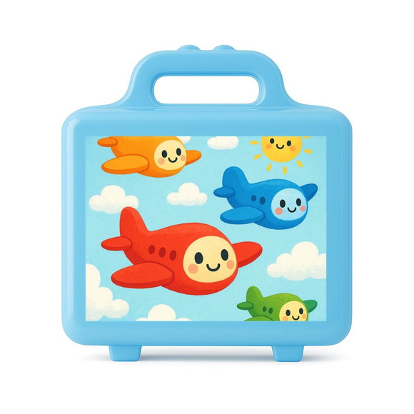 Maleta Plástica Personalizada 12x10cm Aviões - Imagem 2
