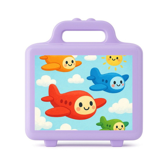 Maleta Plástica Personalizada 12x10cm Aviões - Imagem 4