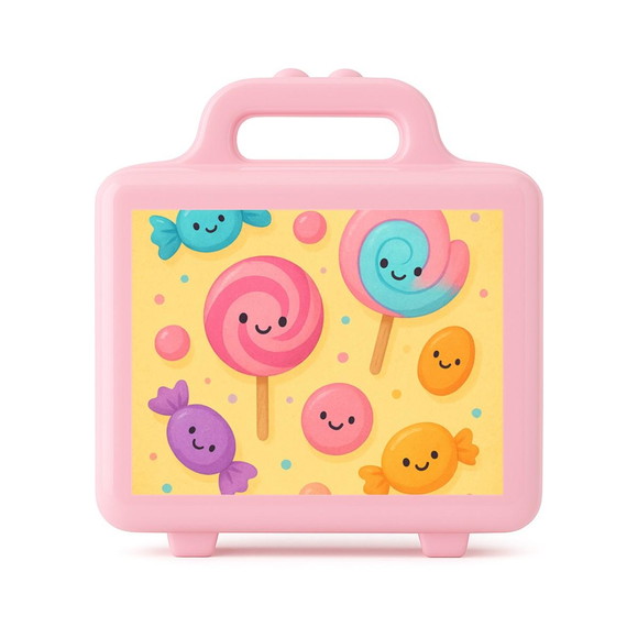 Maleta Plástica Personalizada 12x10cm Balas e Pirulitos - Imagem 3