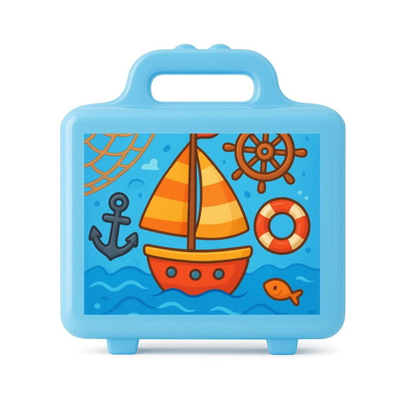 Maleta Plástica Personalizada 12x10cm Barquinho - Imagem 2