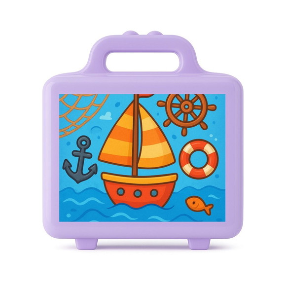 Maleta Plástica Personalizada 12x10cm Barquinho - Imagem 4