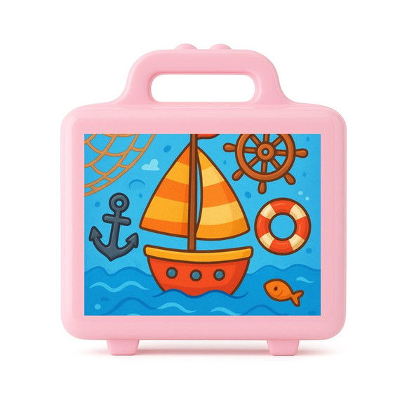 Maleta Plástica Personalizada 12x10cm Barquinho - Imagem 3