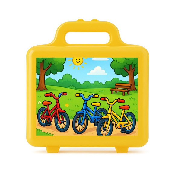 Maleta Plástica Personalizada 12x10cm Bicicletas Coloridas