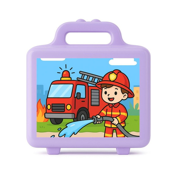 Maleta Plástica Personalizada 12x10cm Bombeiros - Imagem 4
