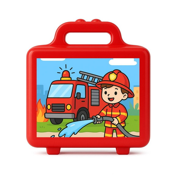 Maleta Plástica Personalizada 12x10cm Bombeiros - Imagem 5