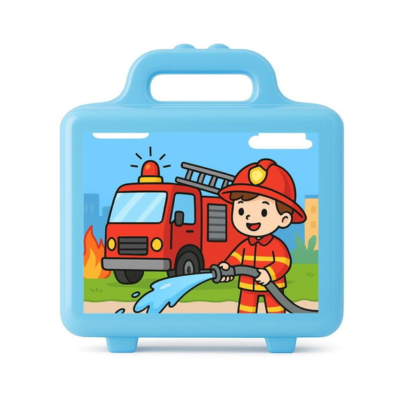 Maleta Plástica Personalizada 12x10cm Bombeiros - Imagem 2