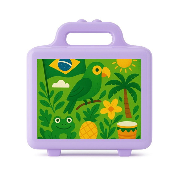 Maleta Plástica Personalizada 12x10cm Brasil Verde Amarelo - Imagem 4