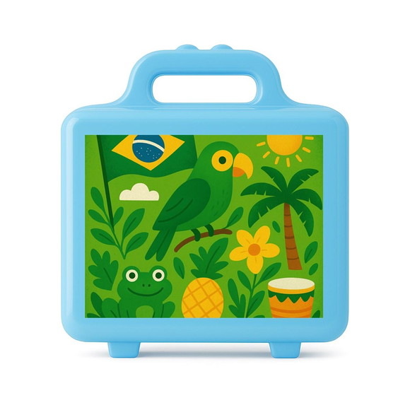 Maleta Plástica Personalizada 12x10cm Brasil Verde Amarelo - Imagem 2