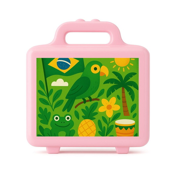 Maleta Plástica Personalizada 12x10cm Brasil Verde Amarelo - Imagem 3