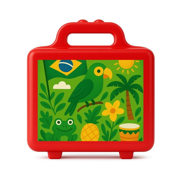 Maleta Plástica Personalizada 12x10cm Brasil Verde Amarelo - Imagem 5