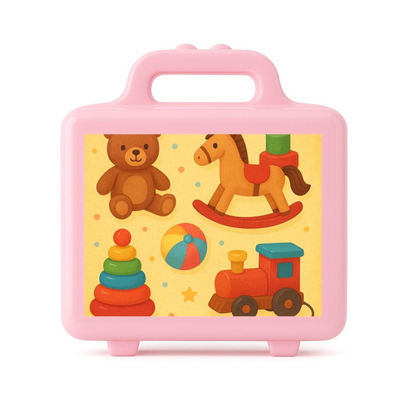 Maleta Plástica Personalizada 12x10cm Brinquedos Clássicos - Imagem 3