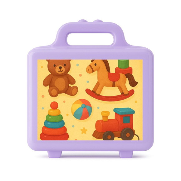Maleta Plástica Personalizada 12x10cm Brinquedos Clássicos - Imagem 4