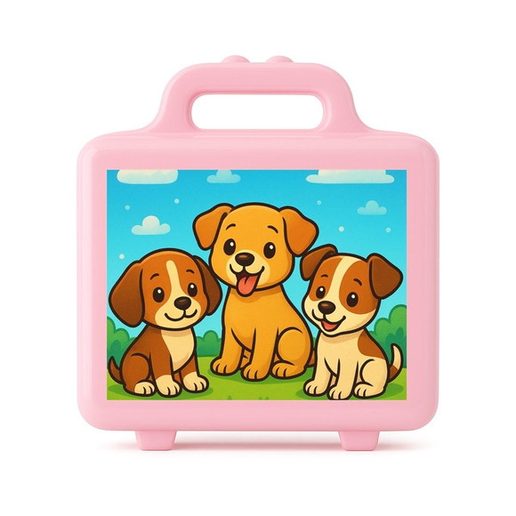 Maleta Plástica Personalizada 12x10cm Cachorrinhos - Imagem 3