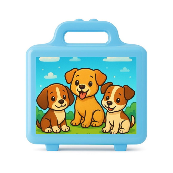 Maleta Plástica Personalizada 12x10cm Cachorrinhos - Imagem 2