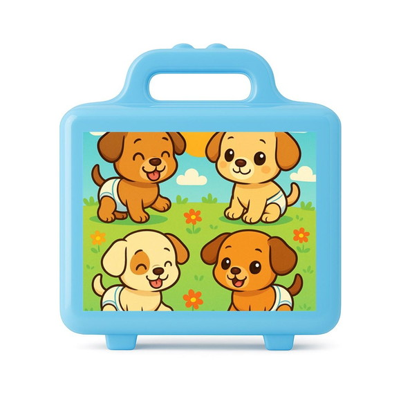 Maleta Plástica Personalizada 12x10cm Cachorrinhos Baby - Imagem 2