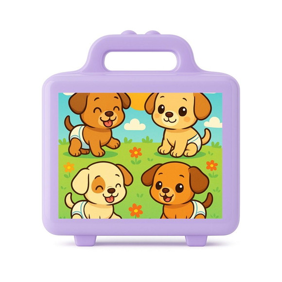 Maleta Plástica Personalizada 12x10cm Cachorrinhos Baby - Imagem 4