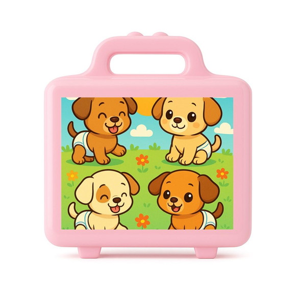 Maleta Plástica Personalizada 12x10cm Cachorrinhos Baby - Imagem 3