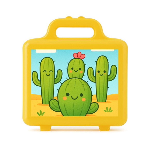 Maleta Plástica Personalizada 12x10cm Cactos Fofos