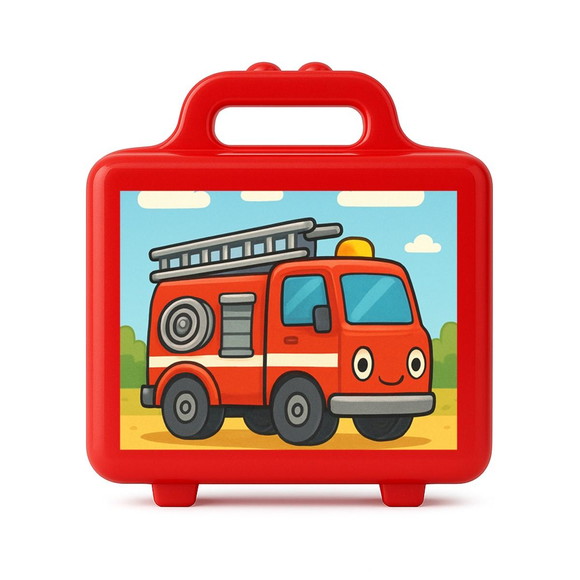 Maleta Plástica Personalizada 12x10cm Caminhão de Bombeiro - Imagem 5