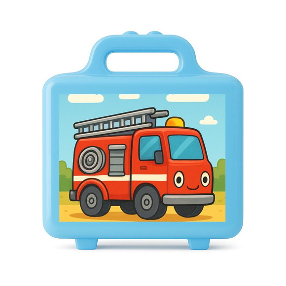 Maleta Plástica Personalizada 12x10cm Caminhão de Bombeiro - Imagem 2