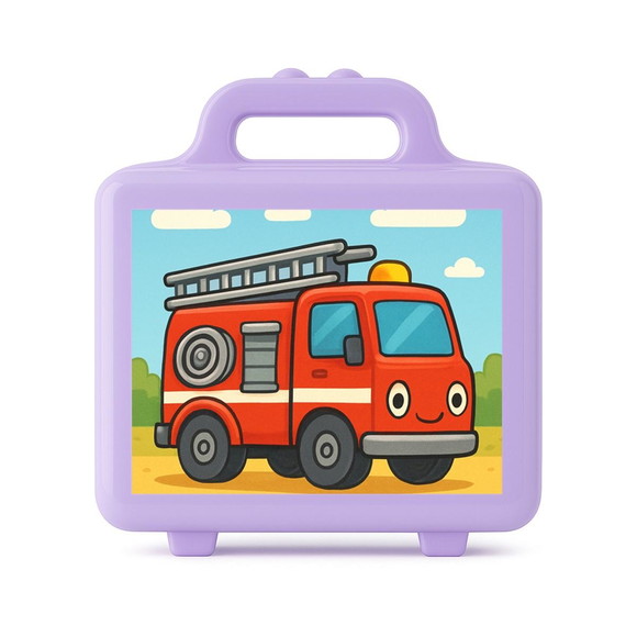 Maleta Plástica Personalizada 12x10cm Caminhão de Bombeiro - Imagem 4