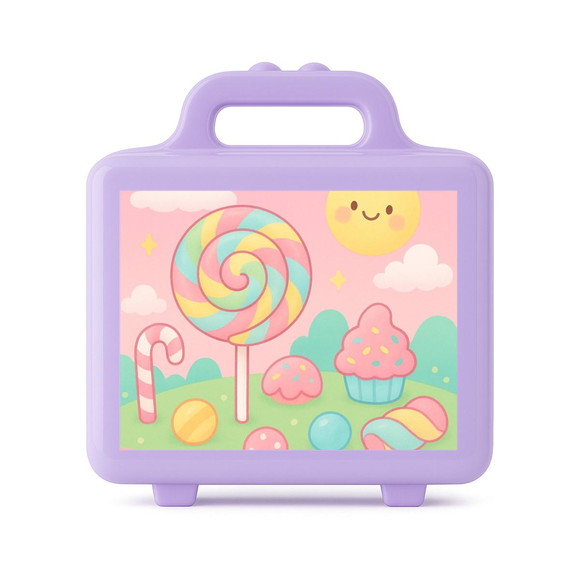 Maleta Plástica Personalizada 12x10cm Candy Color - Imagem 4