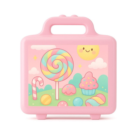 Maleta Plástica Personalizada 12x10cm Candy Color - Imagem 3