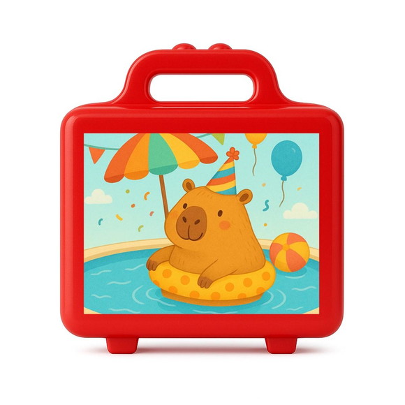 Maleta Plástica Personalizada 12x10cm Capivara Pool Party - Imagem 5