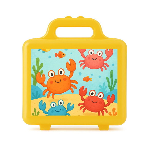 Maleta Plástica Personalizada 12x10cm Caranguejinhos