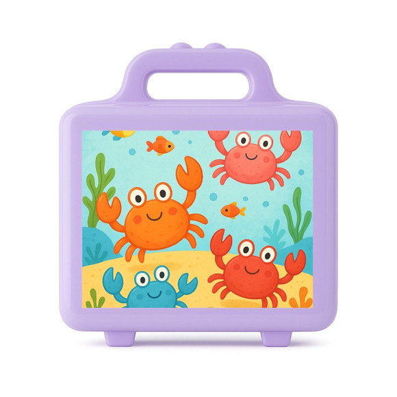 Maleta Plástica Personalizada 12x10cm Caranguejinhos - Imagem 4