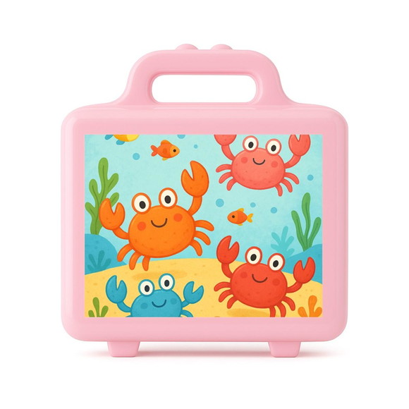 Maleta Plástica Personalizada 12x10cm Caranguejinhos - Imagem 3